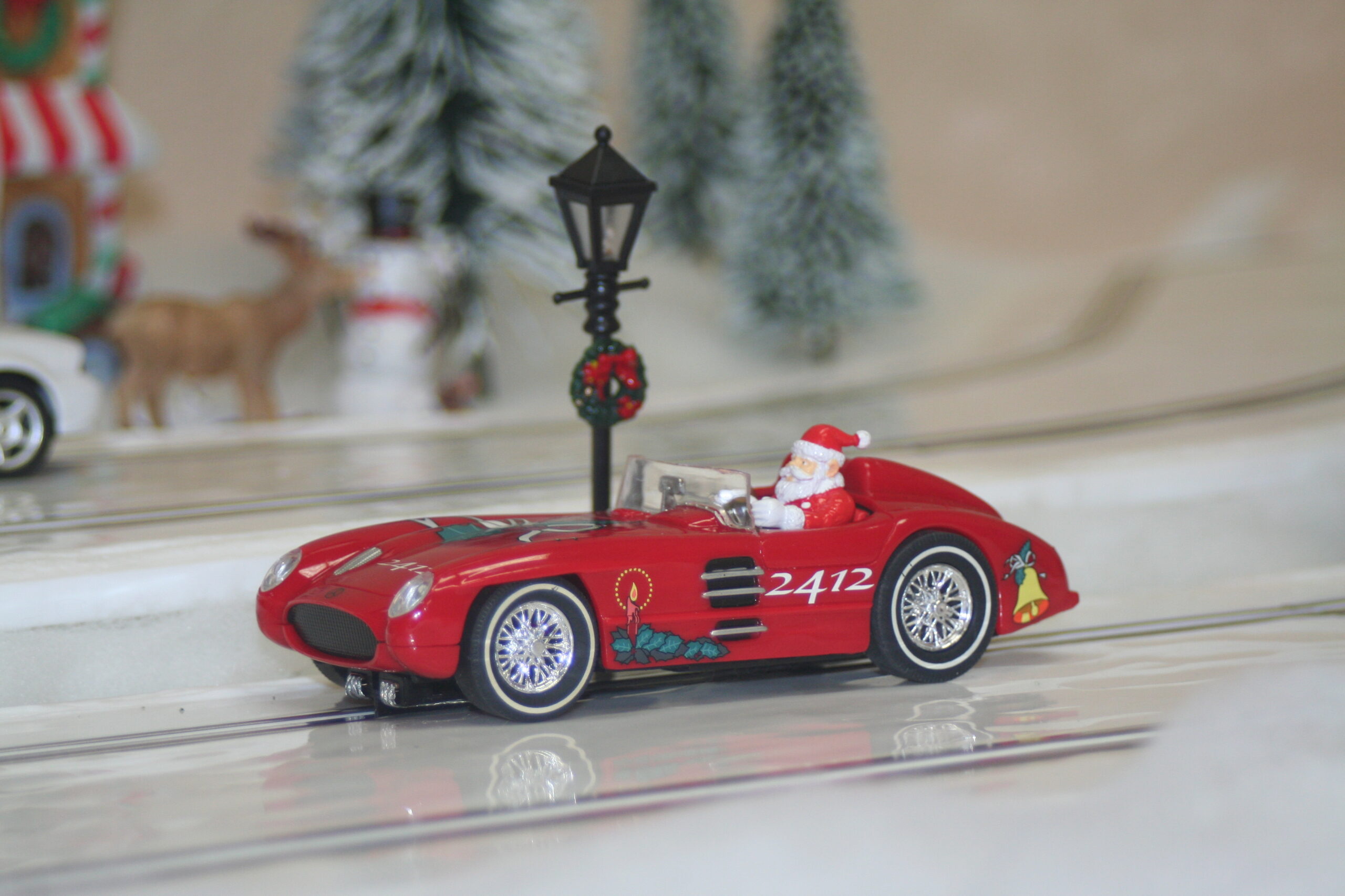 Snow comes to Races2U with our newest holiday slot car track